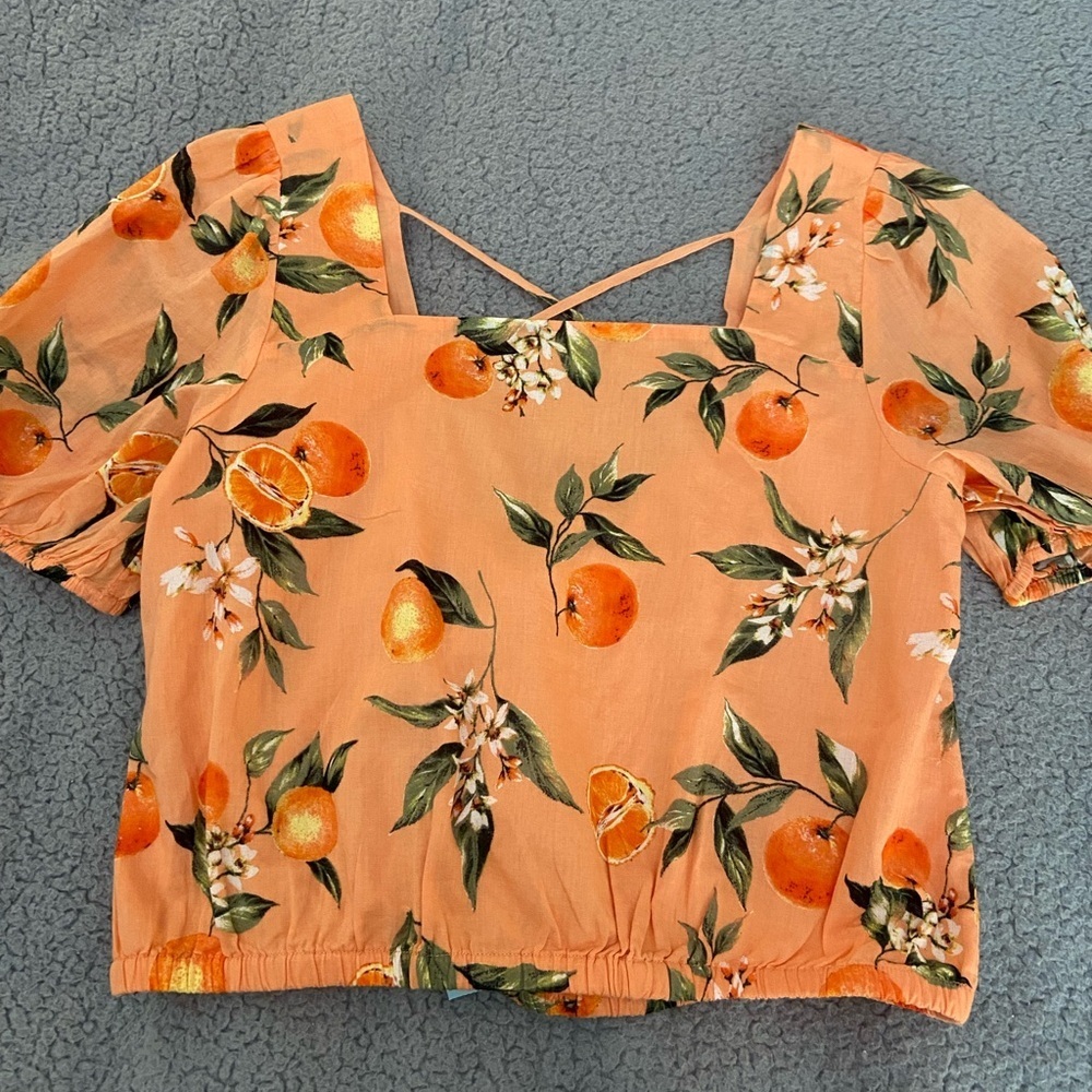 NWT LOFT ORANGE BLOUSE SIZE SMALL PETITE - Picture 2 of 6